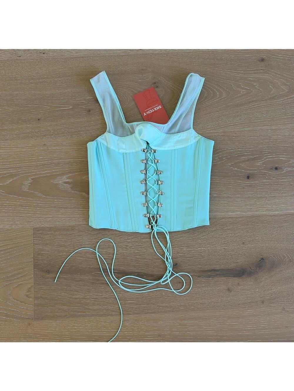 Sketch-Y Corset Top Erotica Size M Turquoise